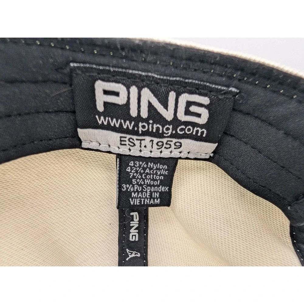 Ping Golf Hat Mr Ping Patch Black Cream 110 One Ten Flexfit Yupoong Snapback Cap